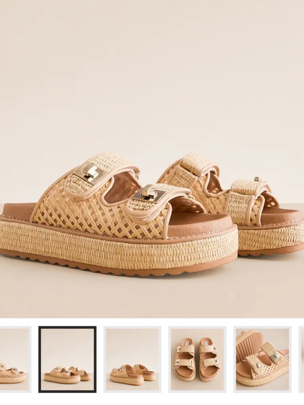 🩷 New Steve Madden Woven Platform Sandal - Natural/Tan - Picture 3 of 8